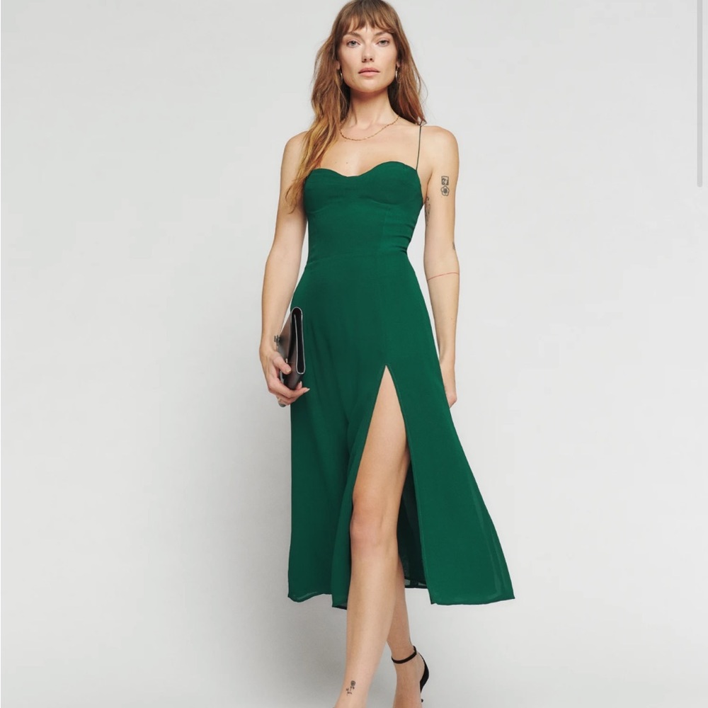 Reformation Juliette dress in green
